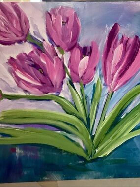 Pink Tulip Floral Art Print - Home Art